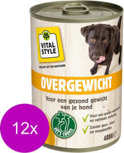 Ecostyle Blik Vitaal Vlees Overgewicht - Hondenvoer - 12 x 400 g