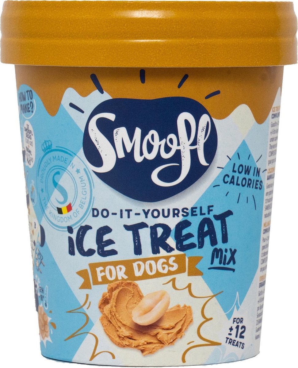 Smoofl mix voor hondenijsjes - Hondenijs - Pindakaas - 105g - voor 6 tot 12 ijsjes