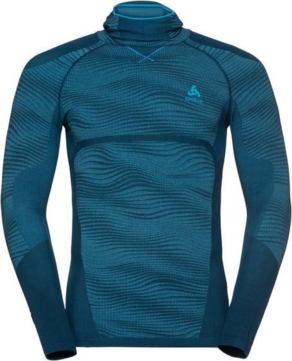Odlo - SUW Top + facemask poseidon-blue jewel - S