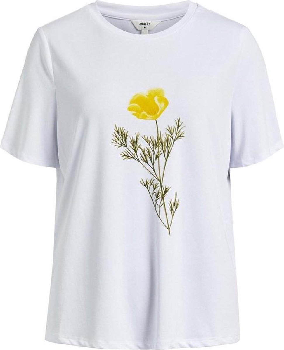 Objannie S/s T-shirt Sc 23032327 Cloud Dancer/front Print