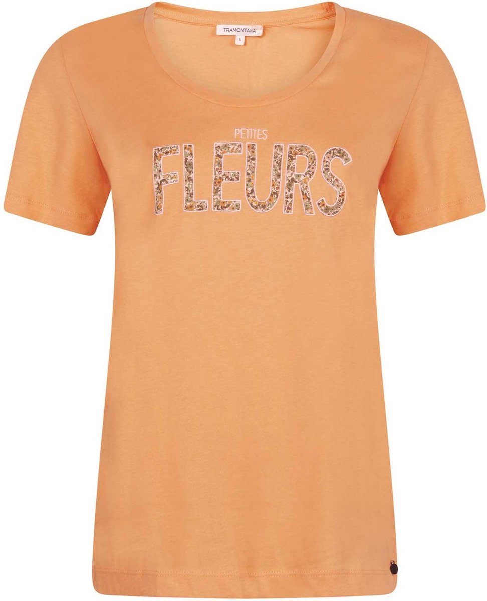 Tramontana | T-Shirt Petites Fleurs | Apricot | Maat M