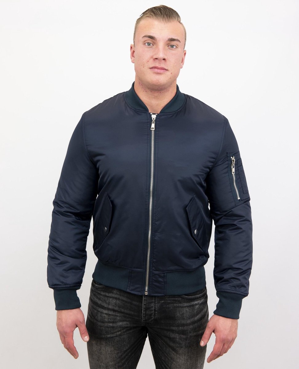 Beluomo BomberJack Heren - Bomber Jas Basic - Blauw - Maten: S