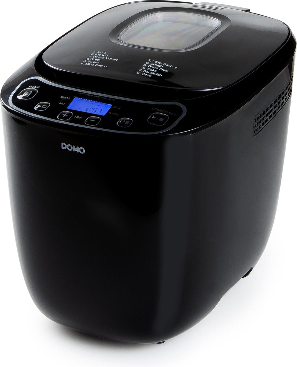 Domo B3973 - Broodbakmachine - 700-1000g - Glutenvrij programma - A13 norm - Zwart