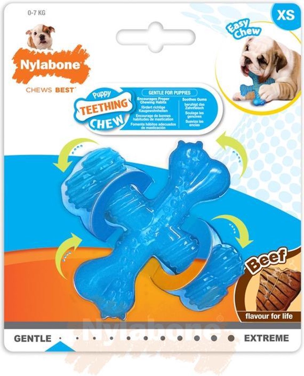 Nylabone flexi voor honden puppy teething x bone beef tot 11 kg