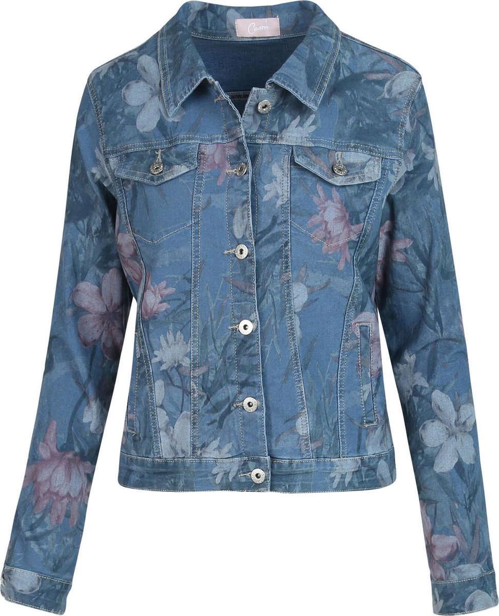 Cassis - Jeansjasje met bloemenprint - Denim