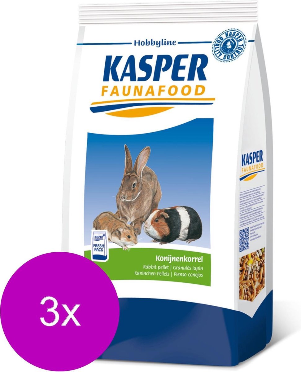 Kasper Faunafood Konijnenkorrel - Konijnenvoer - 3 x 4 kg