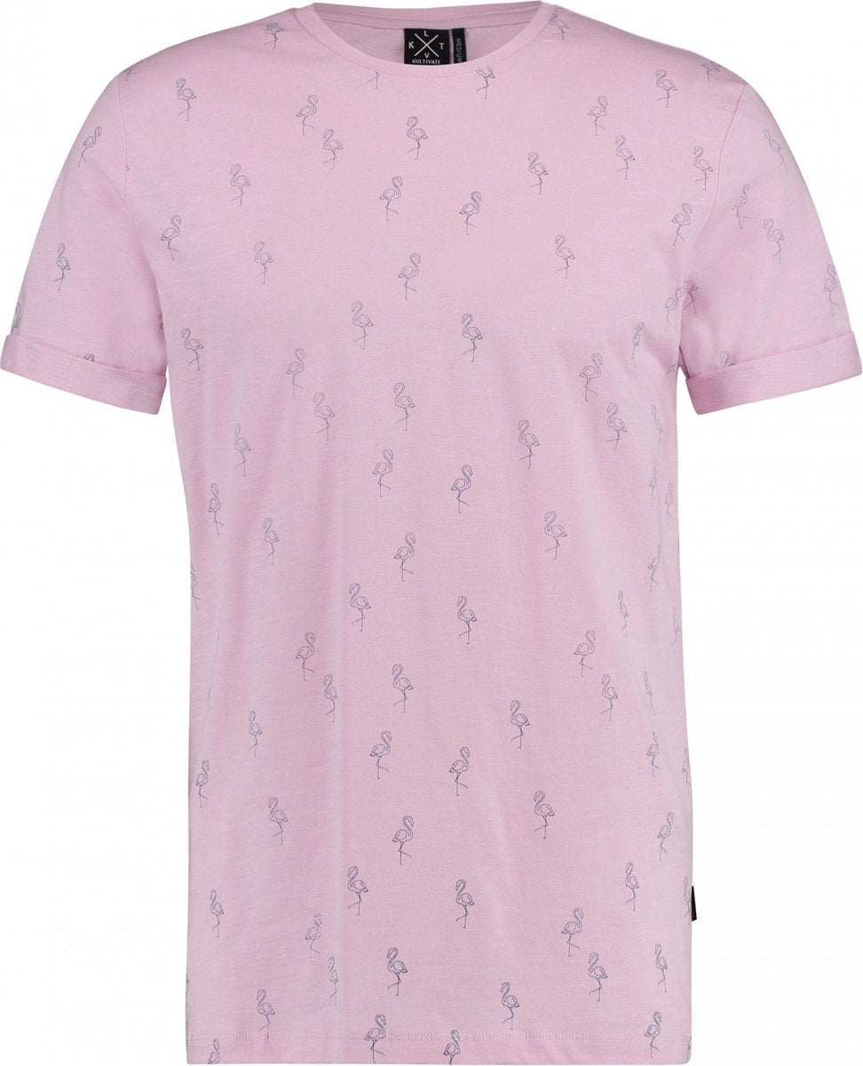 Kultivate t-shirt purple birds tee korte mouw pink