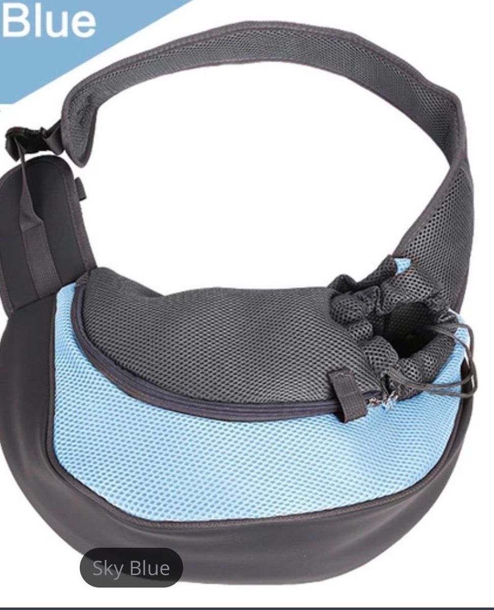 Honden Transporttas - Honden Draagtas - Draagzak Hond - Hond & Kat - Nylon - Licht Blauw - Reistas - Pet Carrier Draagtas - Buikdrager - Schouderdrager  - Draagbare Reistas - Voor Kleine en Middelgrote Honden