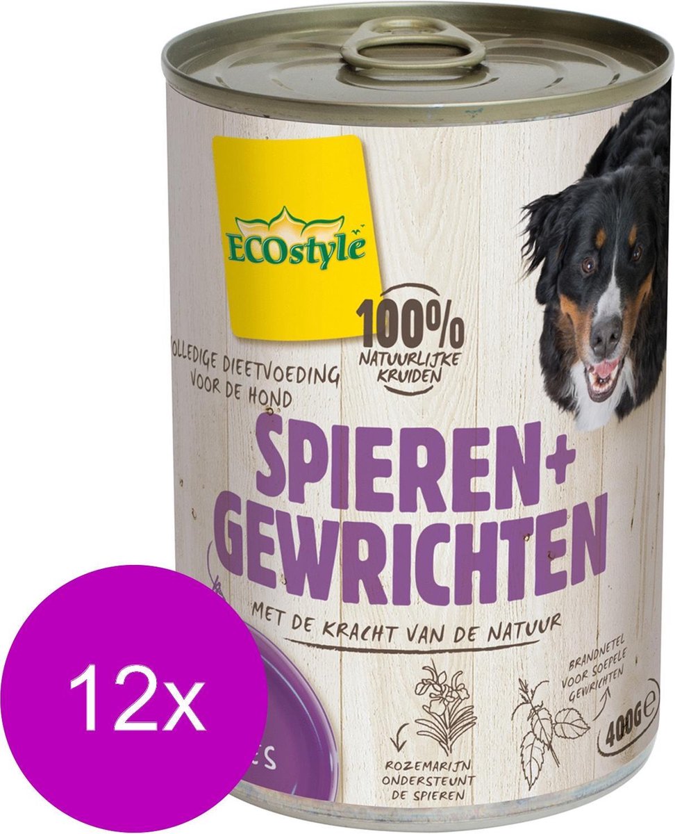 Ecostyle Blik Vitaal Vlees Spieren + Gewrichten - Hondenvoer - 12 x 400 g