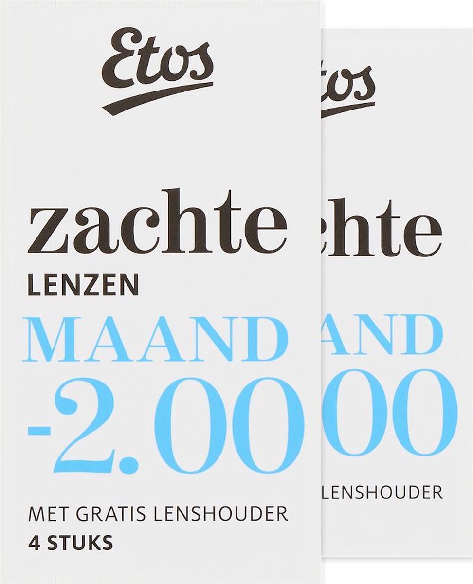 Etos zachte maandlenzen -2.00 - 8 stuks (2 x 4)