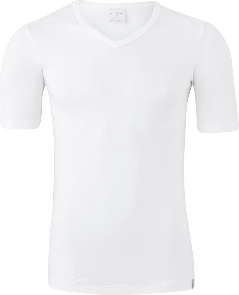 Schiesser 95/5 - heren T-shirt V-hals - wit -  Maat L
