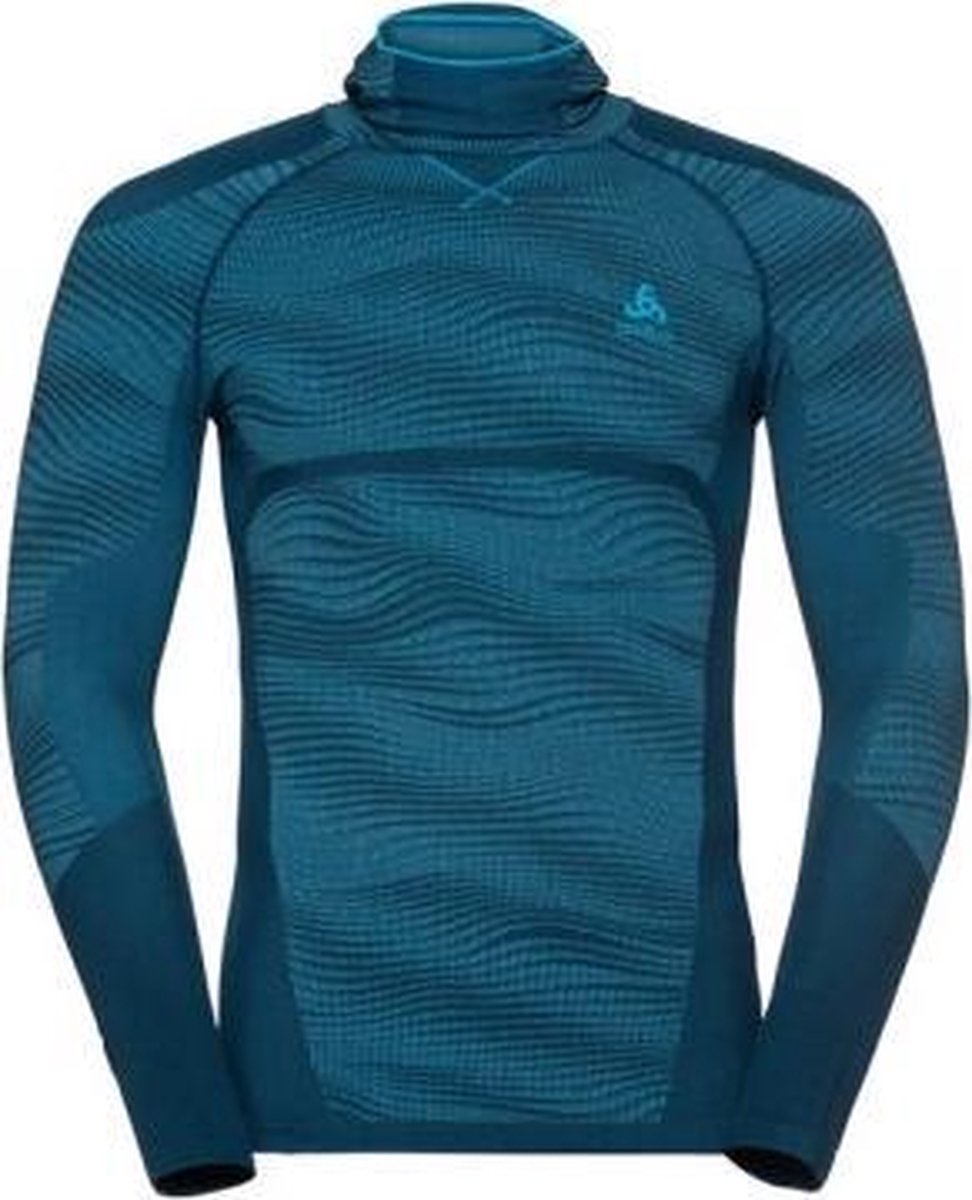 Odlo - SUW Top + facemask - Poseidon/Blue Jewel - Maat L