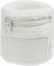 Benza Pols Zweetbandjes - Wit 6 cm - Inc. Opbergvakje met rits (2 stuks)