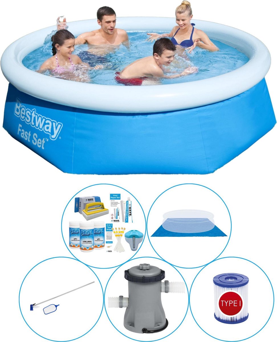 Bestway Fast Set Rond 244x66 cm - 6-delig - Zwembad Pakket