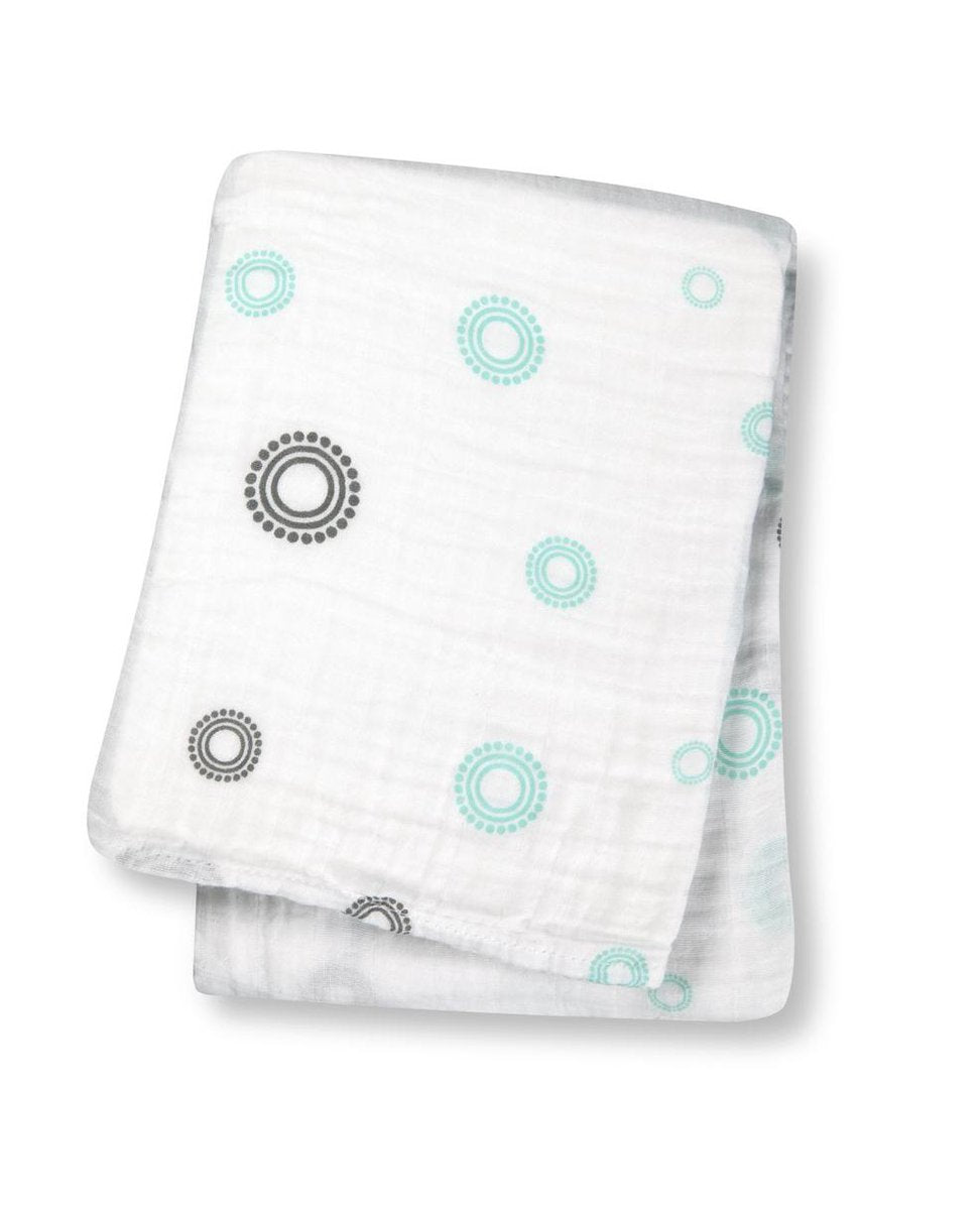 Lulujo swaddle 100% katoen 120x120 cm - Blue Circles