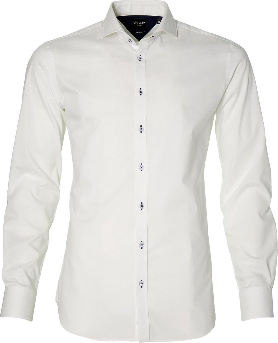 City Line By Nils Overhemd - Body Fit - Wit - 42