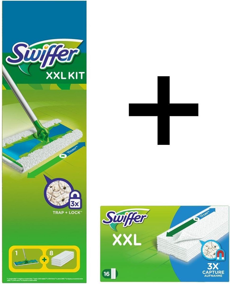 Swiffer Sweeper Vloerdoekjes - XXL Starterkit Deluxe met 24 navullingen