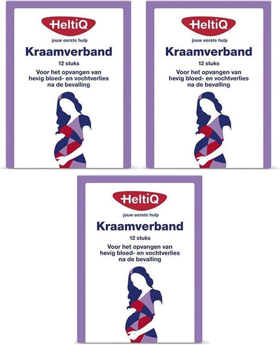 HeltiQ Kraamverband M 31x9cm 3x12 stuks