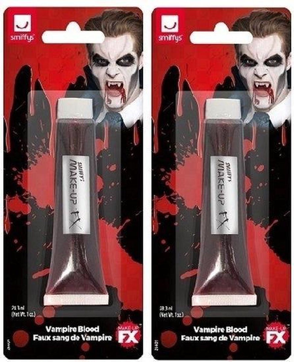 2x Nep bloed schmink/make up tubes 28 ml - Kunstbloed - Horror/Halloween thema filmbloed