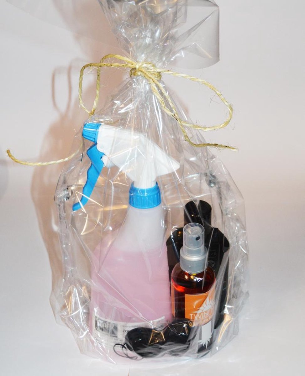 Zonnebankcadeau; zonnebank-set met hoofdsteun acryl (5 delig)
