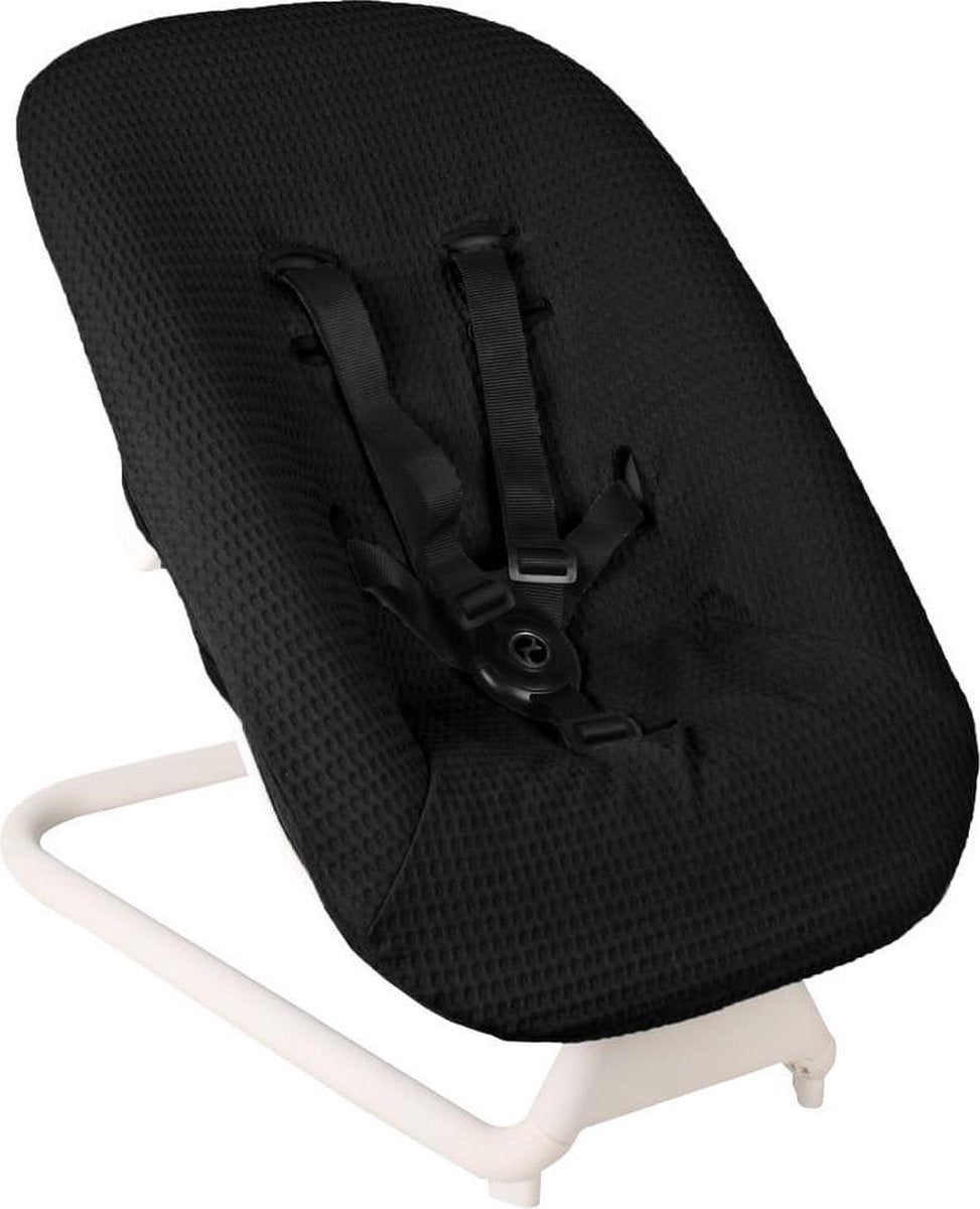 Ukje Cybex Lemo Bouncer hoes - Perfecte pasvorm - Zwart wafel