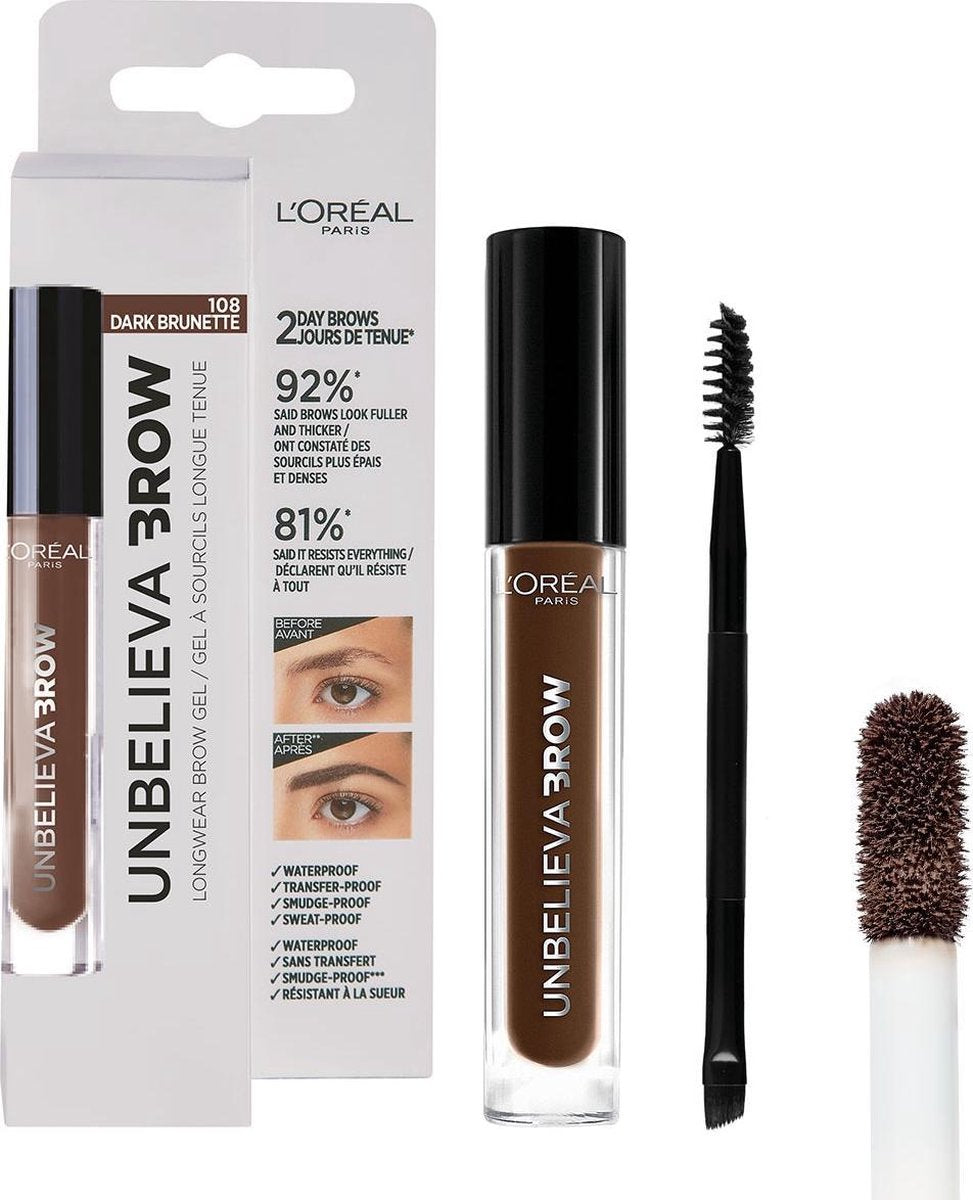 L’Oréal Paris Unbelieva Brow Wenkbrauwgel - 108 Dark Brunette - Bruin