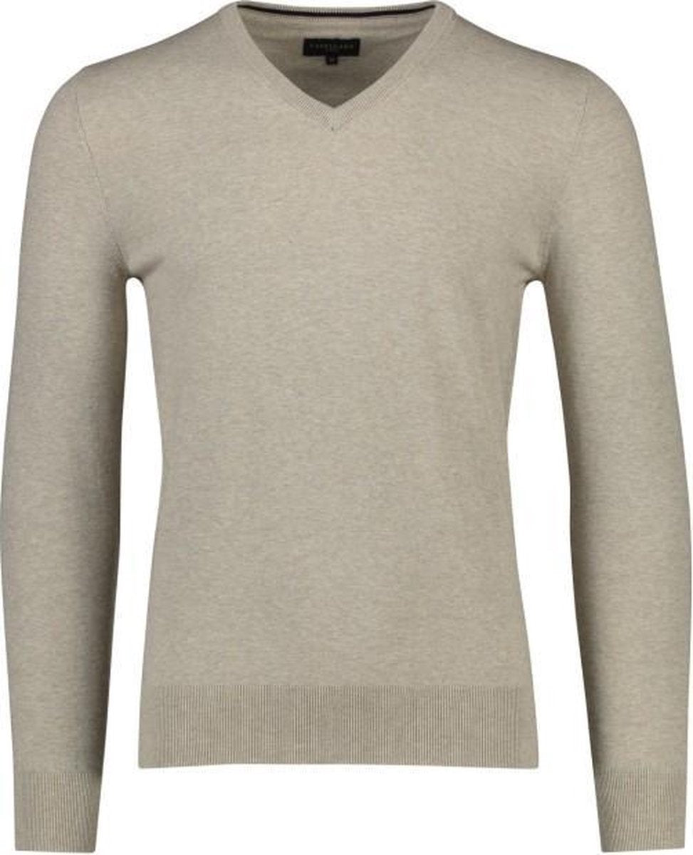 Cavallaro Napoli - Heren Trui - Tomasso V-neck Pullover - Beige  - Maat M