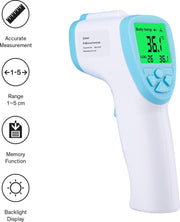 SINJI Infrarood Thermometer - CE gecertificeerd  - Meet lichaamstemperatuur contactloos  - Voorhoofd  - Hygiënisch  - LCD Display