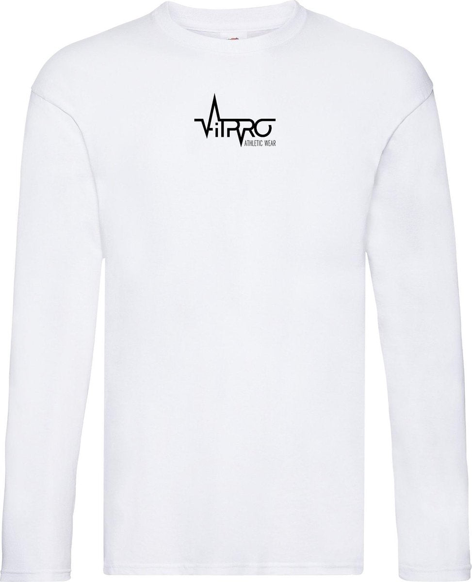 FitProWear T-Shirt Lange Mouwen Heren - Wit - Maat S - Longsleeve - Shirt met lange mouwen - T-Shirt lange mouw - Trui - Sweater - Casual kleding - Sportkleding