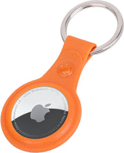 AirTag-Sleutelhanger AirTag Hoesje Leder Look Hanger - AirTag Hanger Sleutelhanger Hoesje - Oranje