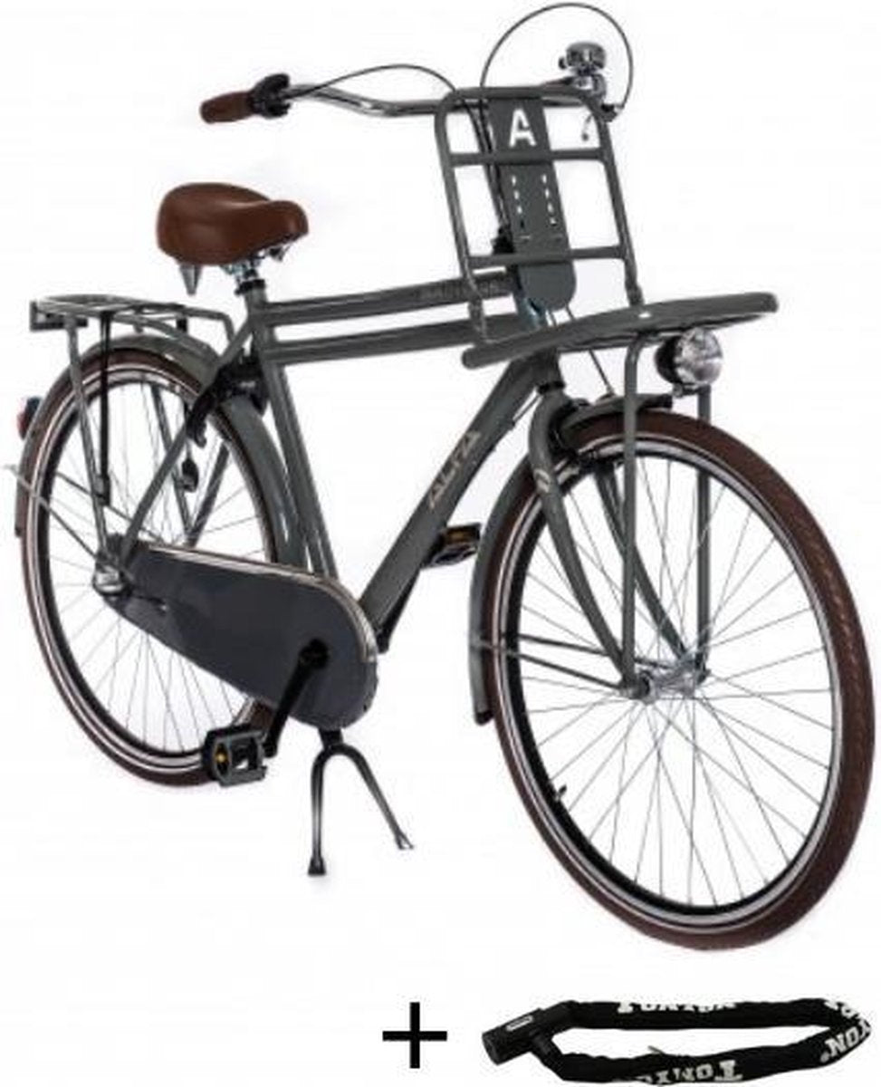 Alfa Innovador Transportfiets Heren 28 inch – 3 SP (Mouse Grey) + GRATIS TONYON KETTINGSLOT