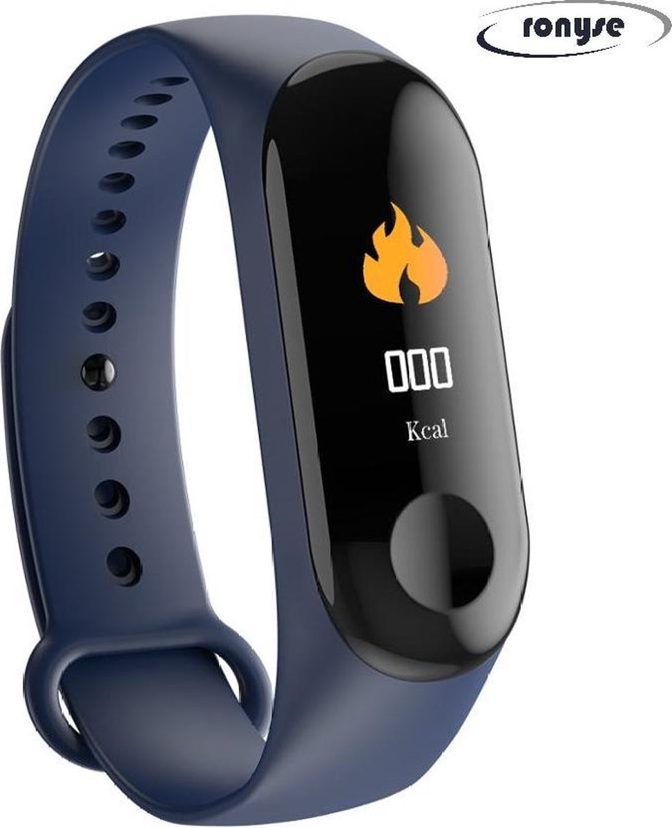 Stappenteller - Calorieënmeter - Hartslagmeter - Sport horloge - Bloeddrukmeter - Afstandmeter - Blauw - Smart Bracelet - IOS & Android - Voor Heren en Dames