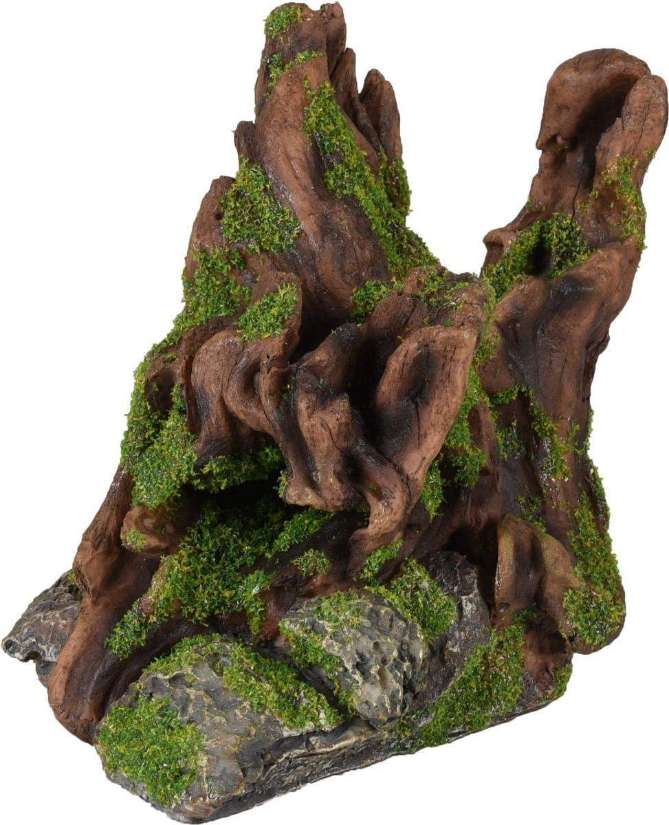 Flamingo Aquarium decoratie Moza Stronk en rots - Groen - 14 x 11 x 14 cm