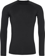 AWDis Gewoon Cool Mens Lange Mouw Bazelayer Top (Jet Zwart)