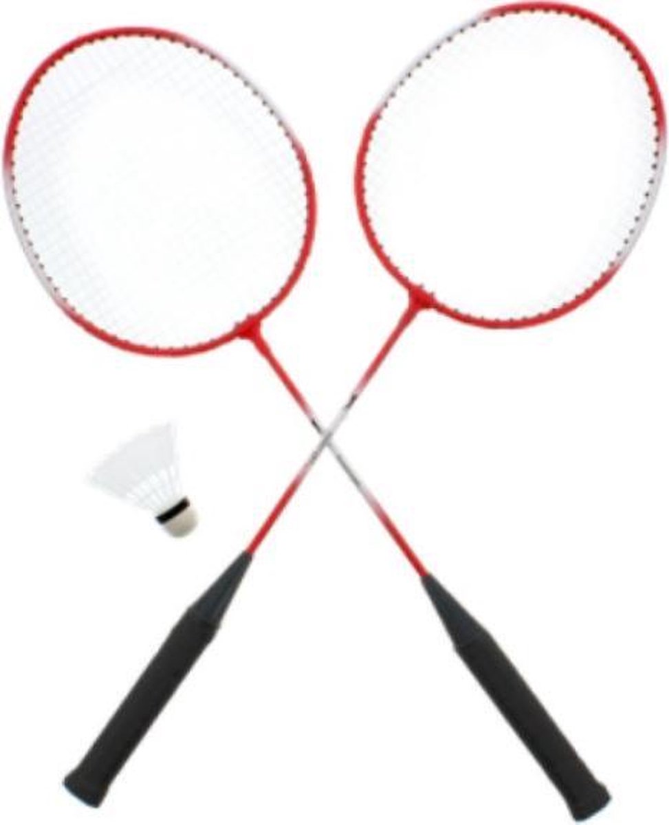 Slazenger 2 persoons Badminton Set - 2 rackets - 2 shuttles Rood