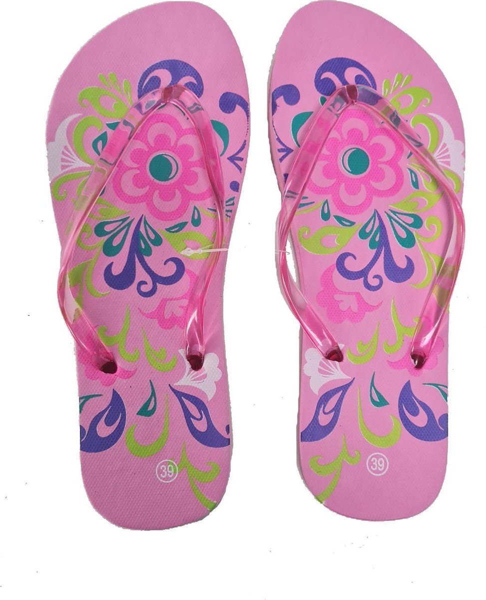 Sorprese – slippers – Flowers roze – maat 40 – slippers dames – teenslippers - badslippers
