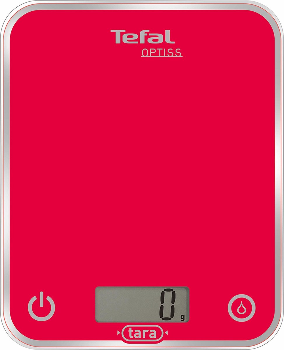 Tefal Optiss Elektronische keukenweegschaal Rood Rechthoek