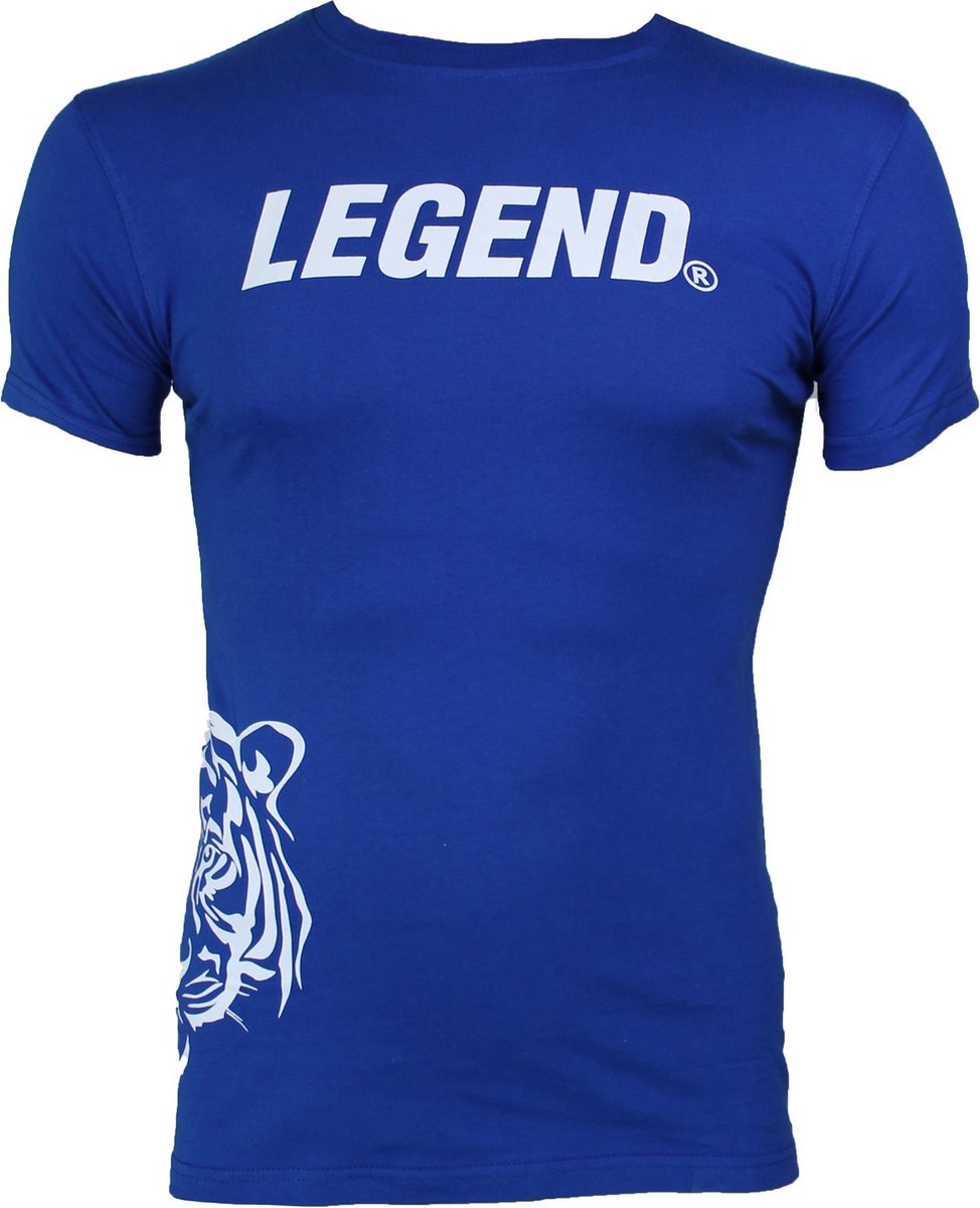 t-shirt blauw Slimfit Legend Panter  104