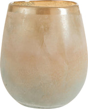 J-Line Windlicht Scavo Rand Glas Oranje/Blauw Small
