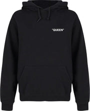 KING & QUEEN QUOTE couple hoodies zwart (QUEEN - maat S) | Matching hoodies | Koppel hoodies