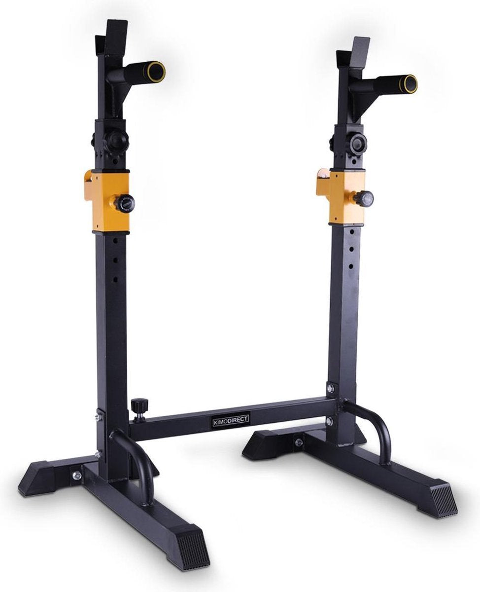 KIMO DIRECT Squat Rack - Squat Rek - Haltersteunen - Bankdrukken - Squatten - 9 standen - Belastbaar tot 300kg