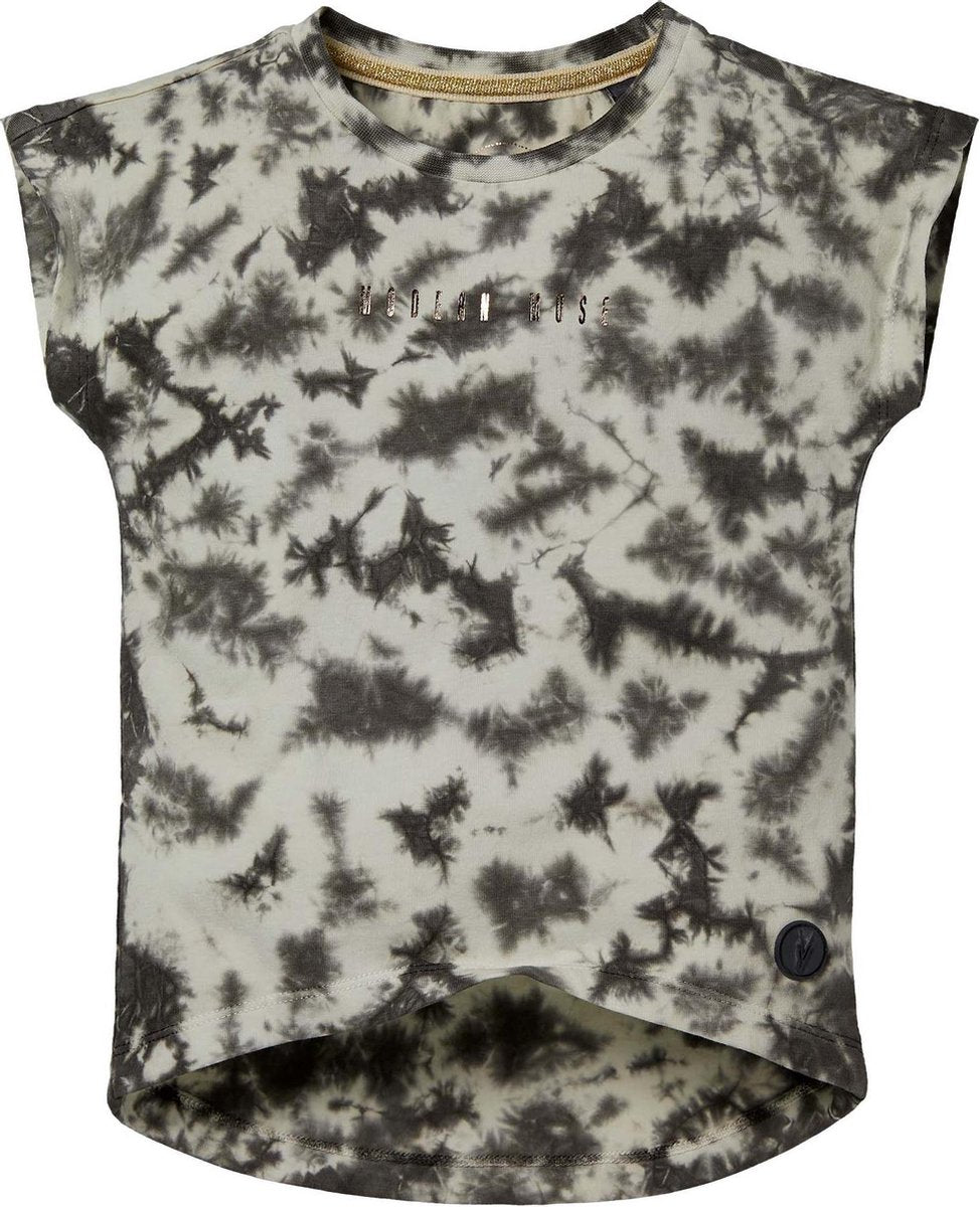 Levv shortsleeve Nindy shirt staal grijs ty dye print voor meisjes - maat 86