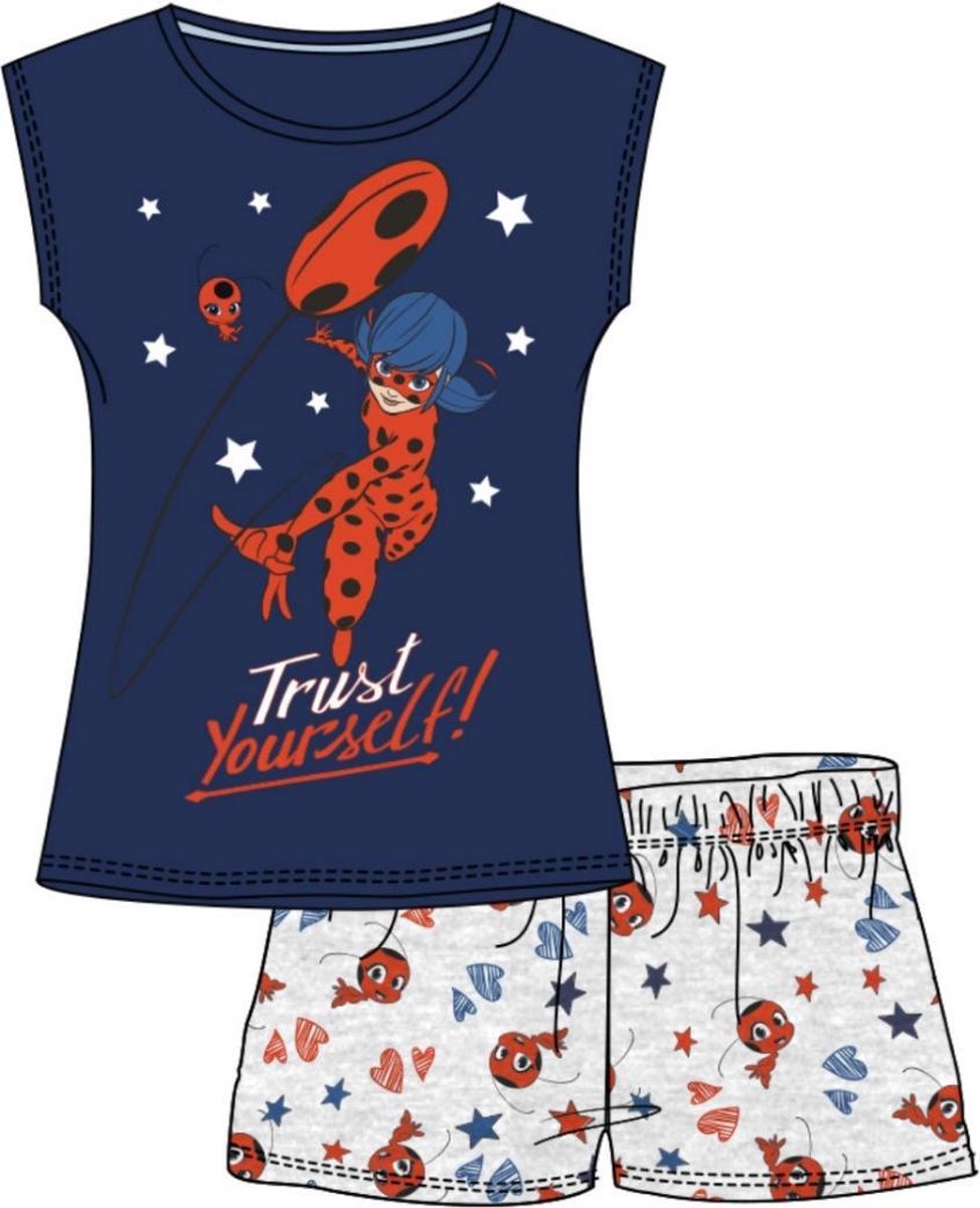 Miraculous ladybug - Pyjama - blauw - grijs -  maat 110 / 5 jaar