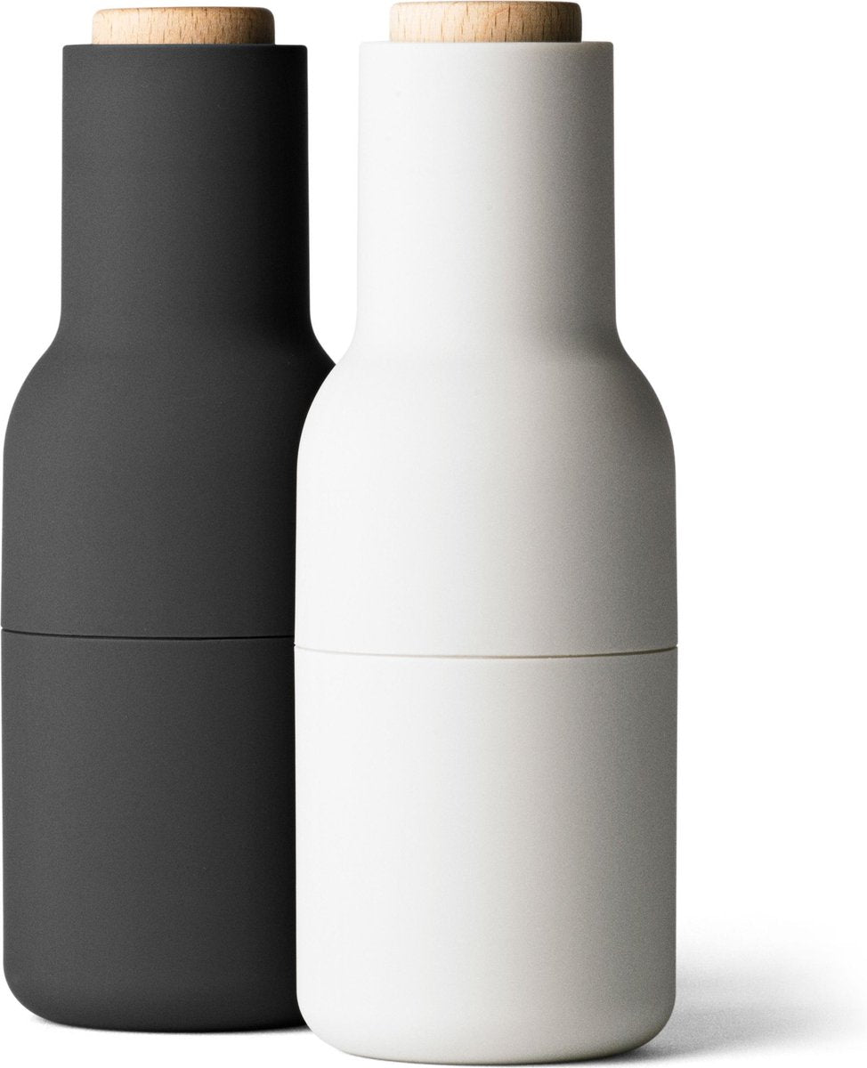 Menu - Bottle grinder - Peper-en Zoutmolen - Ash - Carbon - Beuk - Set van 2