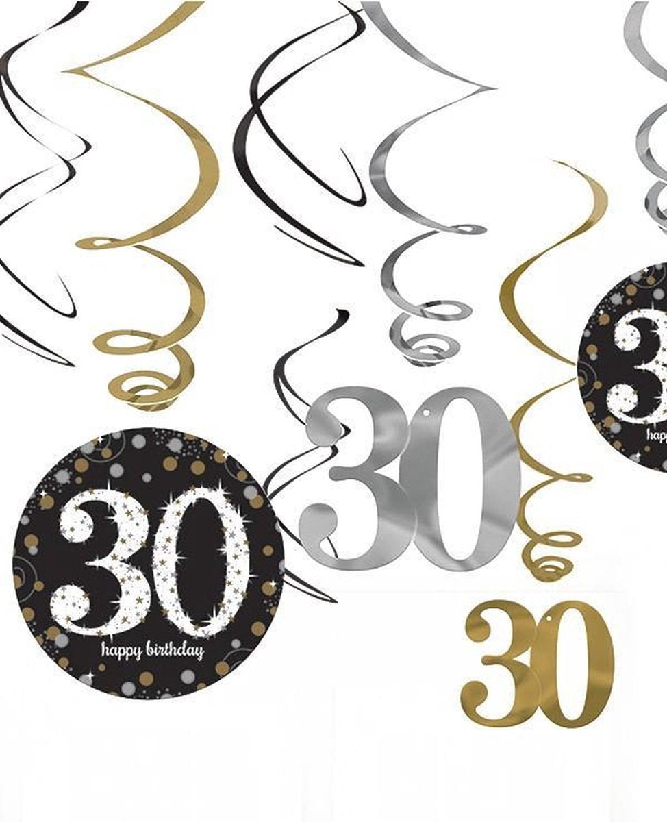 Hangdecoratie Swirl Decoration Verjaardag 30