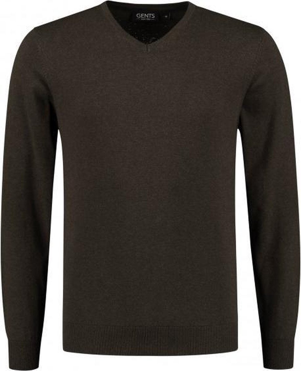 GENTS | Trui Heren V-neck katoen donkergroen 0130 Maat M