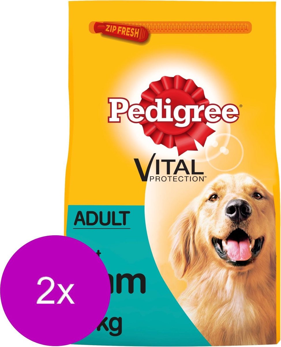 Pedigree Adult Lam - Hondenvoer - 2 x 3 kg