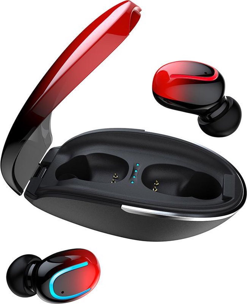 X1 Pro - Draadloze Oordopjes met Oplaadcase - In-Ear Bluetooth Oortjes - Geschikt voor Android & Apple - Rood