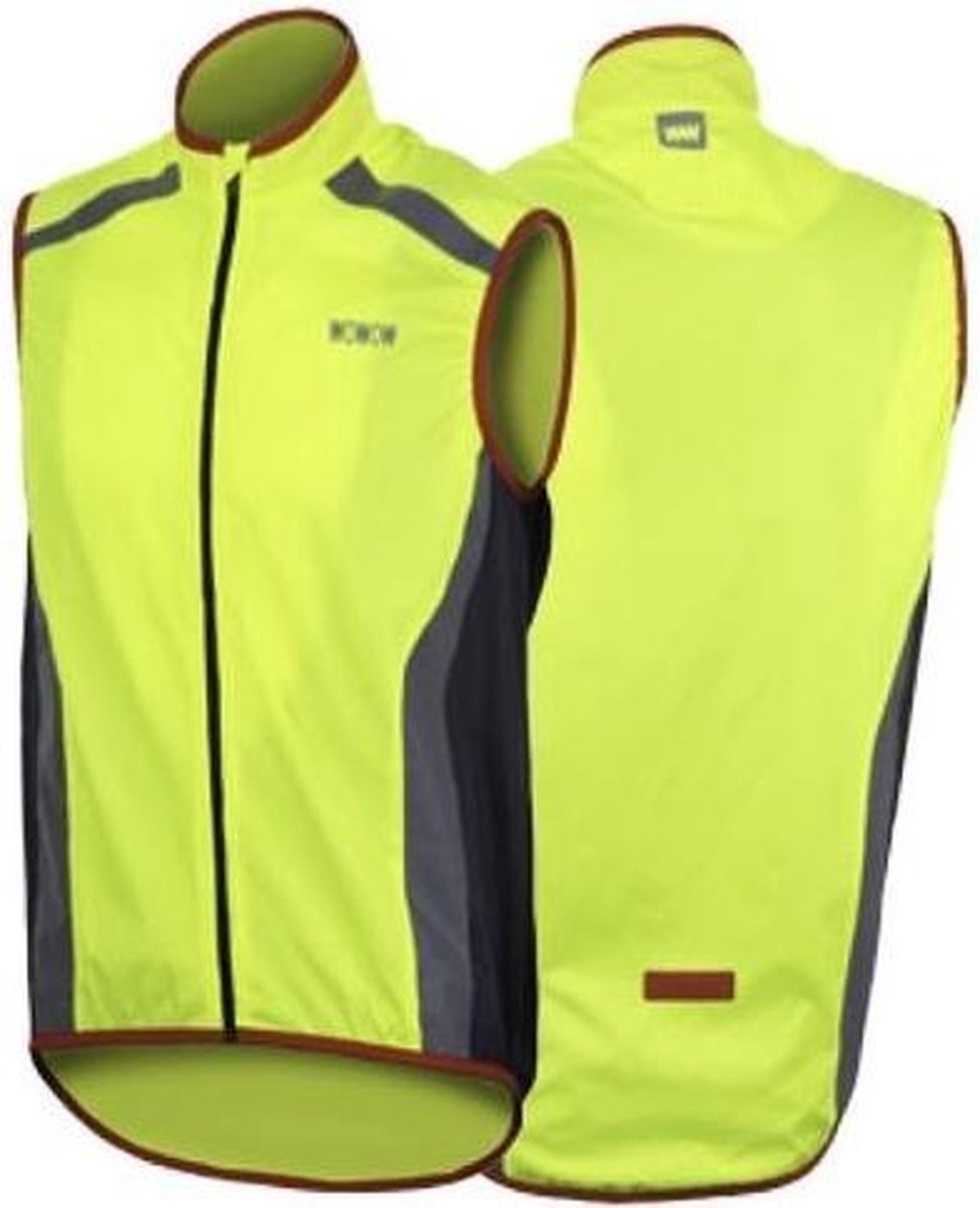 Wowow Wind Vest Zonder Mouwen Fluorgeel Reflecterend Maat Xl