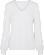 Objannie L/s V-neck Top Noos 23035748 White